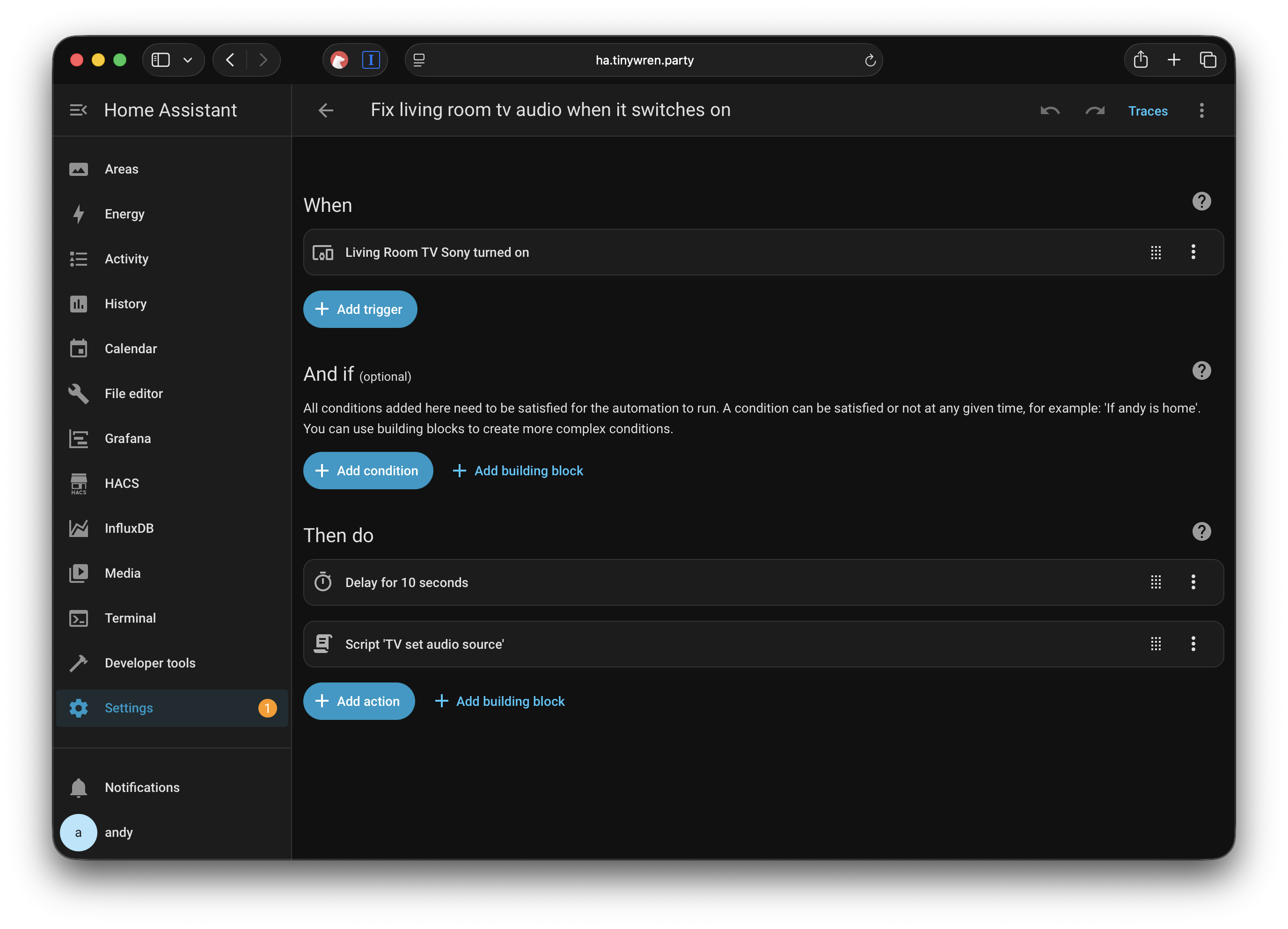 Image showing the script to fix audio source